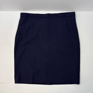J.Crew Women's Navy Italian Stretch Wool Tollegno 1900 Pencil Skirt Size 16 NWOT